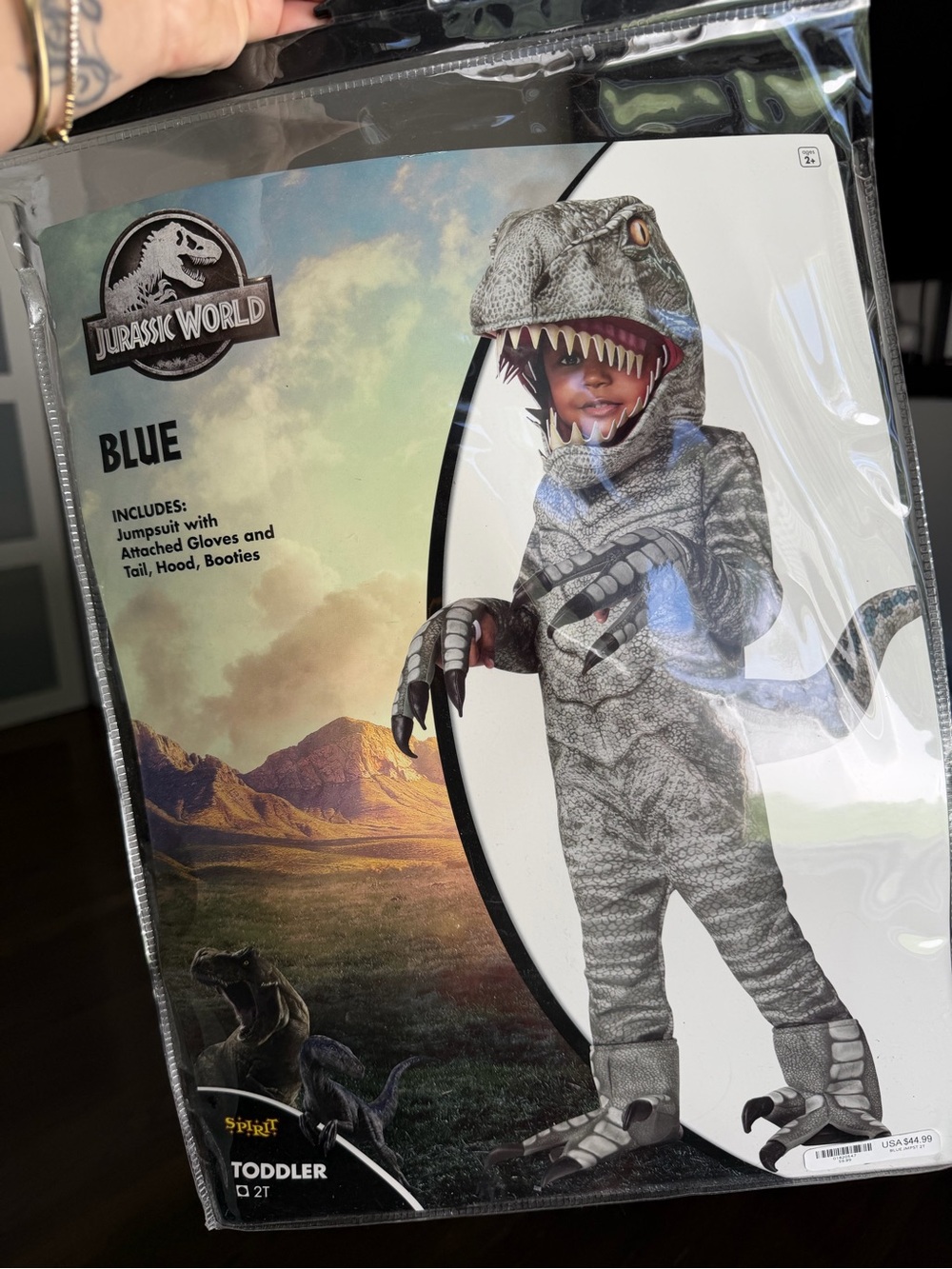 Party City Jurassic World "Blue" Toddler Dinosaur Costume - Gray